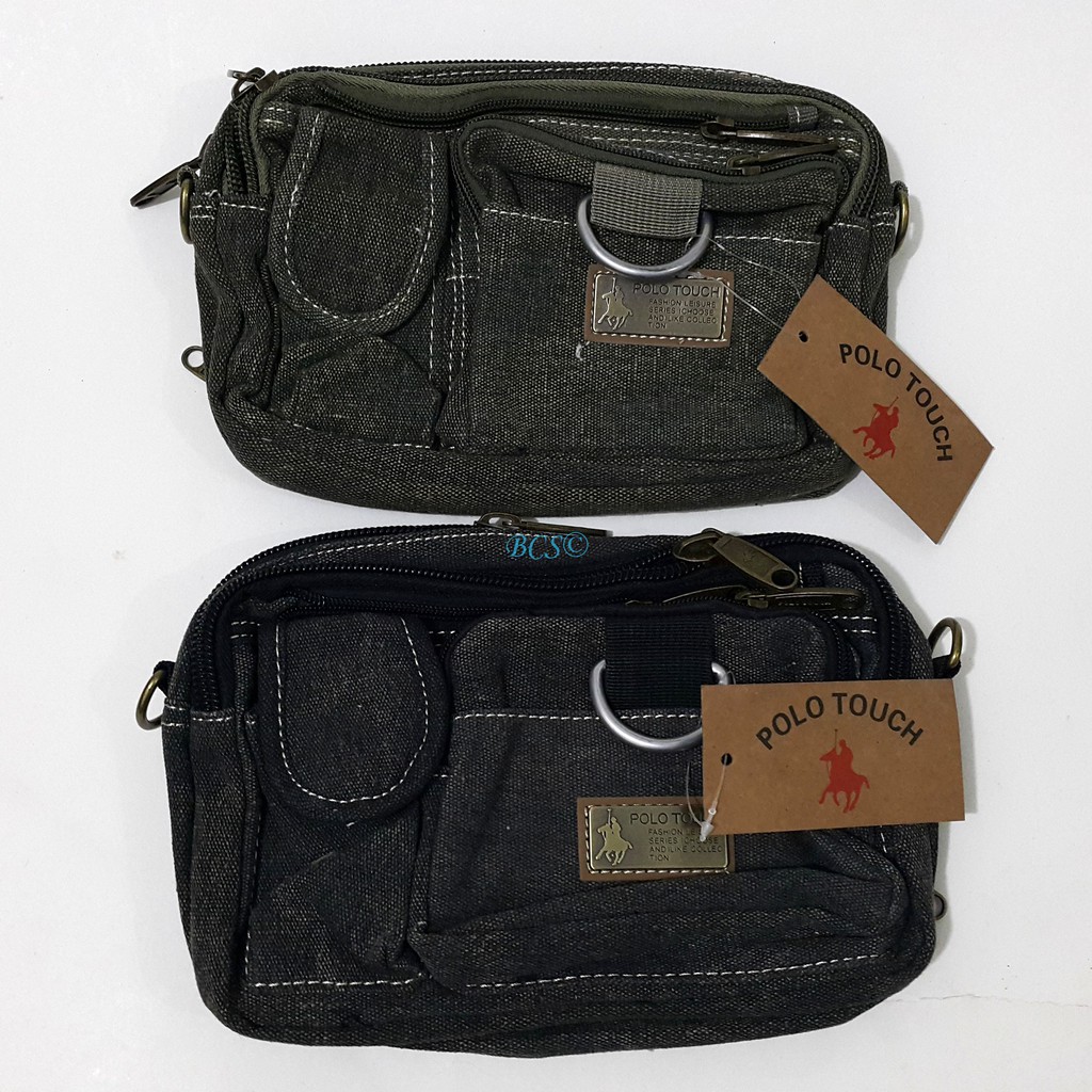 Tas POLO Touch 2375 2in1 selempang dan pinggang pria keren kerja