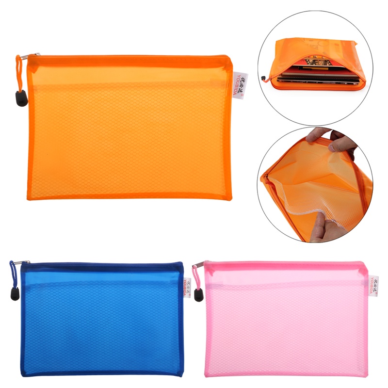 Mary Tas Dokumen A5 Zipper File Saku Storage Organizer Kantor Sekolah Anti Air