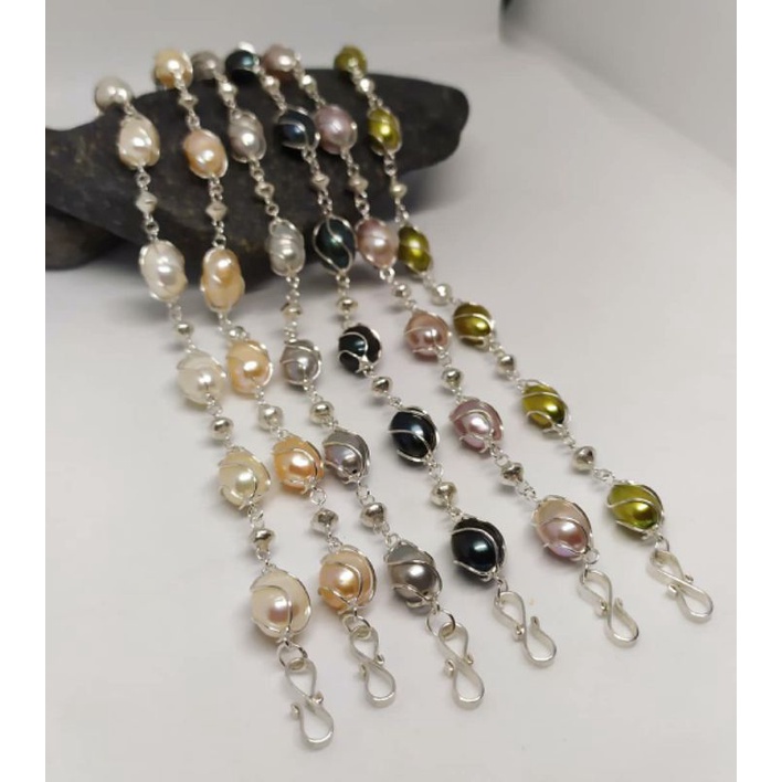 gelang paloma perak murni 925% mutiara air tawar