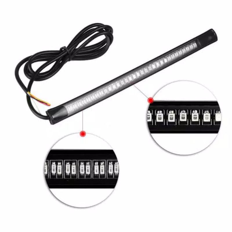 LAMPU LED REM LED STRIP 3IN1 DRL SEIN STOP REM 17CM FLEXIBLE