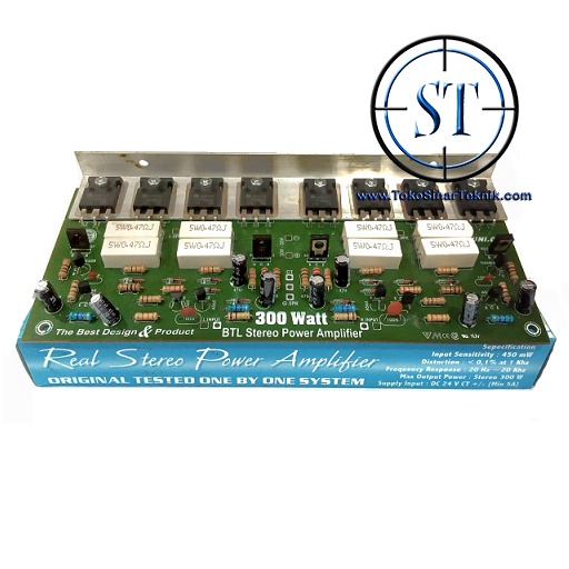 Kit Power Amplifier Real System Stereo 300W (2x1 ) UX-300 One 300 Watt Trantsistor TIP 2955 / 3055