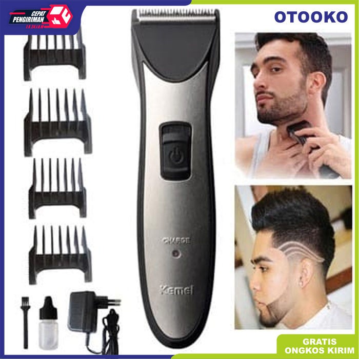 Kemei KM-3909 Hair Trimmer Alat Mesin potong Cukur Rambut Jenggot Cas