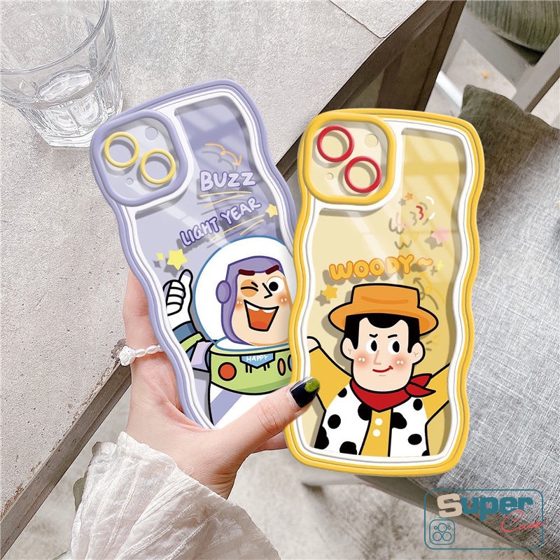 Untuk Case Redmi 12C 9 9A 9T 10A 10 9C NFC Redmi Note 10 11 10s 9 8 Note 11s Note 10 Pro Max Note10 Note11 Lembut Bergelombang Pinggiran Kartun Toy Story Woody Buzz Lightyear Phone Case Cover