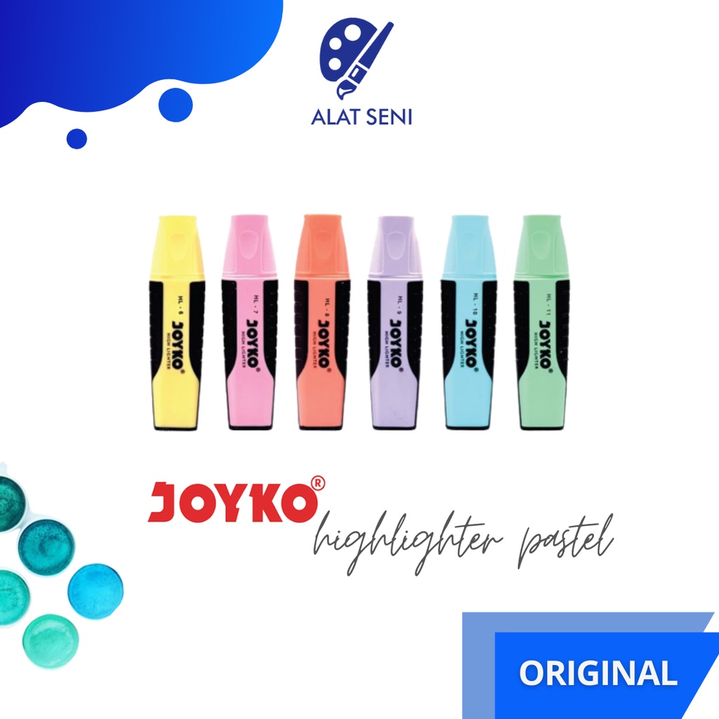 

Joyko Highlighter Pastel Colors - Penanda Joyko Warna Pastel / Penanda warna / (Hl 6-11) - SATUAN
