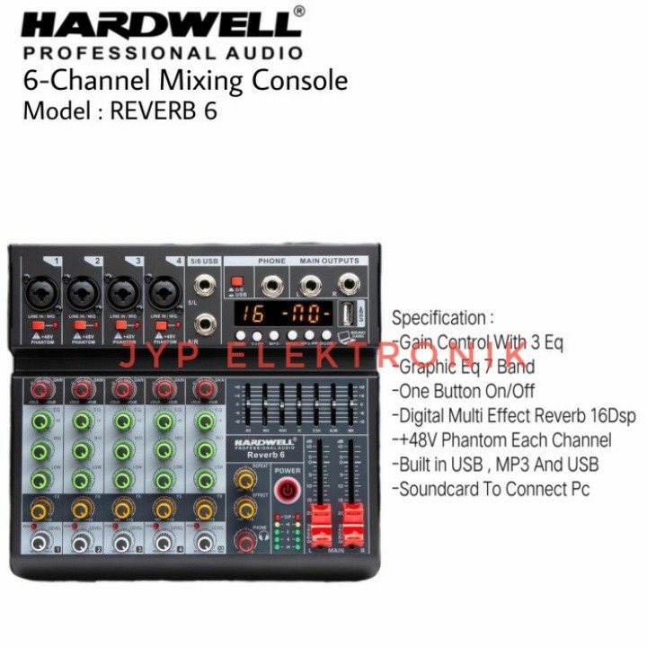 MIXER AUDIO HARDWELL REVERB 6 / REVERB6 (ORIGINAL) 4 CHANNEL