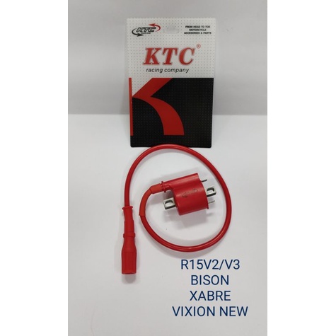 KOIL RACING KTC+KOP BUSI VIXION NEW R15 V2/V3 XABRE BISON/COIL KOIL RACING KTC INJEKSI+KOP COP TUTUP