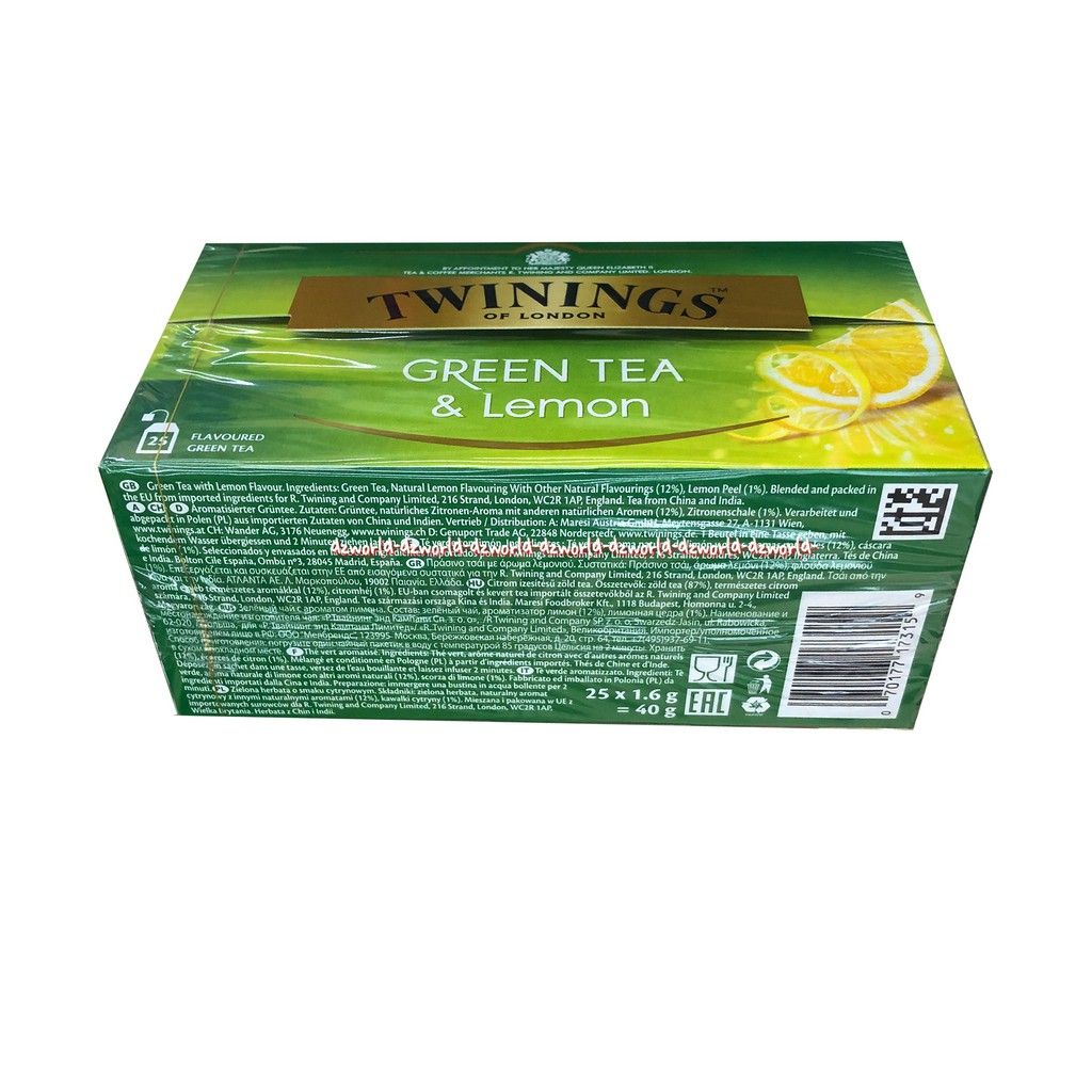 Twinings Green Tea &amp; Lemon 25Bag Teh Hijau Lemon Twining Greentea