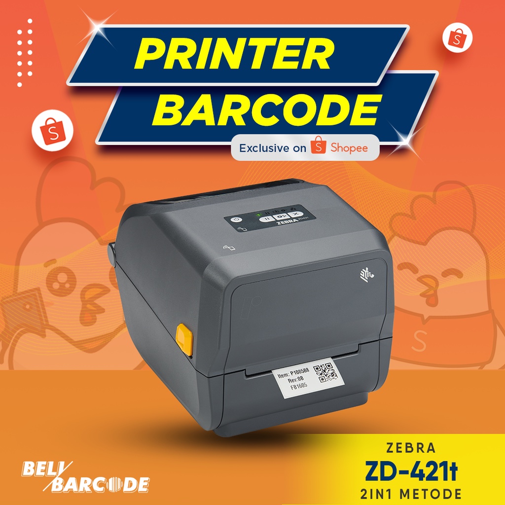 Printer Barcode 2 in 1 Zebra ZD-421 | ZD-421t | ZD421t
