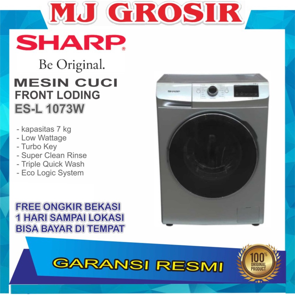 MESIN CUCI FRONT LOADING SHARP ES-FL 1073 ESFL1073 7 kg 1 TABUNG