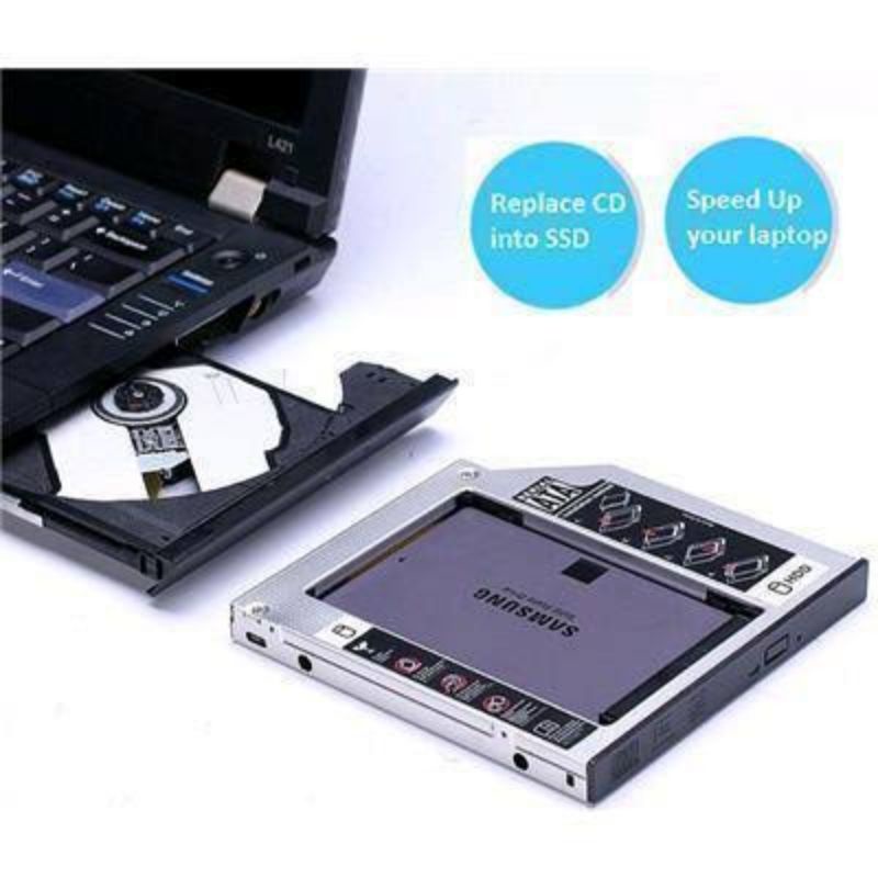 HDD SSD Caddy SATA cady 12.7 9.5 mm Ganti DVD laptop to hardisk 2.5