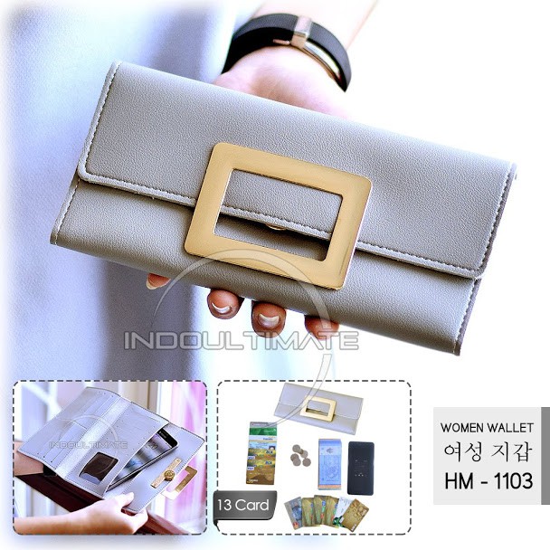 Dompet Wanita DY-1103 / Dompet Cewek / Cewe Kartu ATM Panjang Lipat Kulit Import Murah Lucu