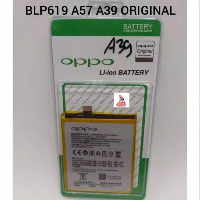 Battery Battray Batre Baterai Oppo A39 A57 BLP619 Original