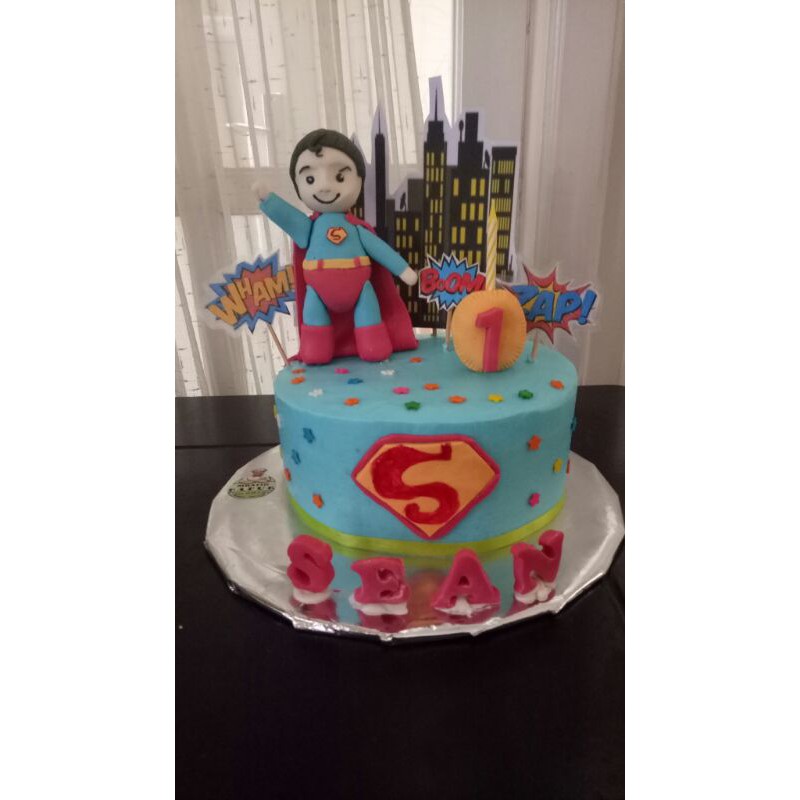 

kue tart ulang tahun ultah fondant custom karakter superman superhero cowok kota malang