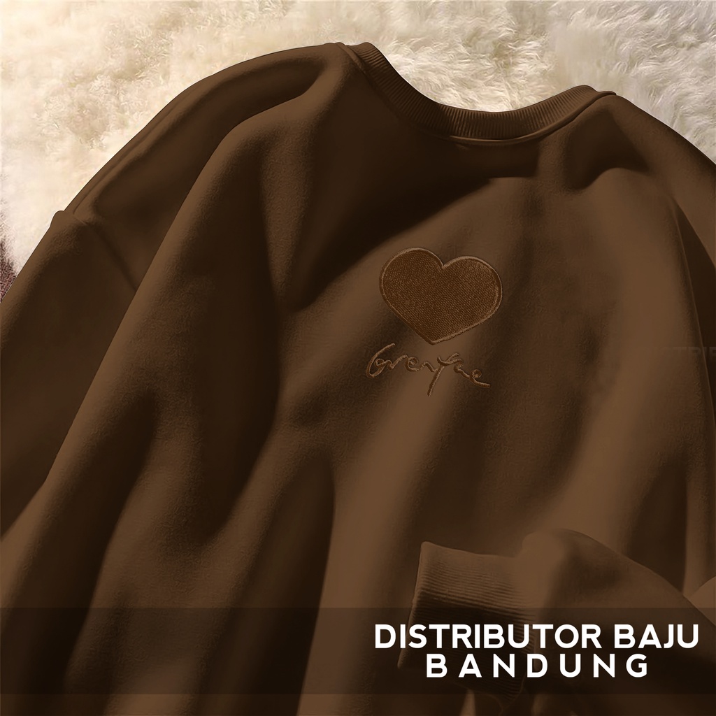 Sweater Wanita Fine LoVe | Korean Sweet Style Sweatshirt | Baju Wanita Lucu | Bahan Fleece | Allsize-3