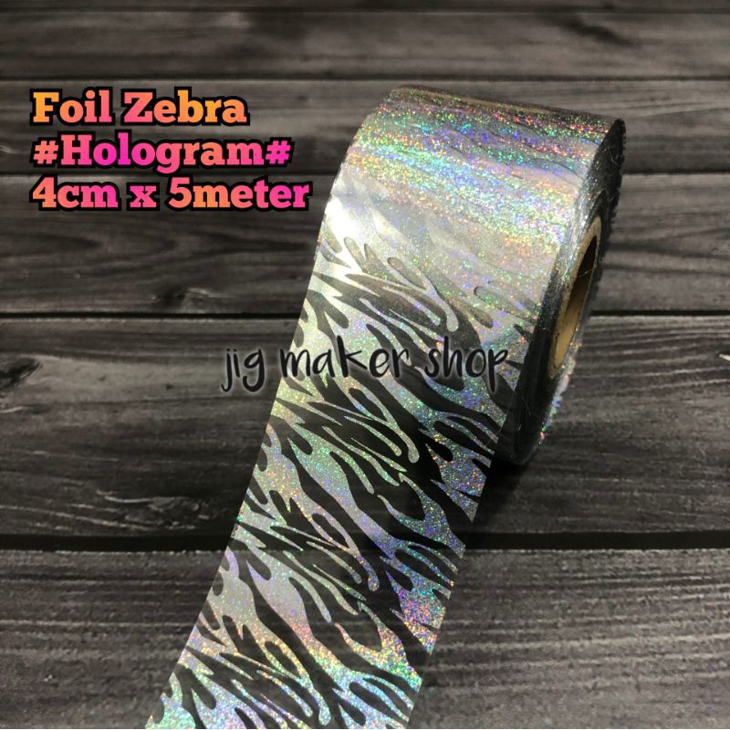 Hologram hot stamping foil zebra, lebar 4cm x 5 meter