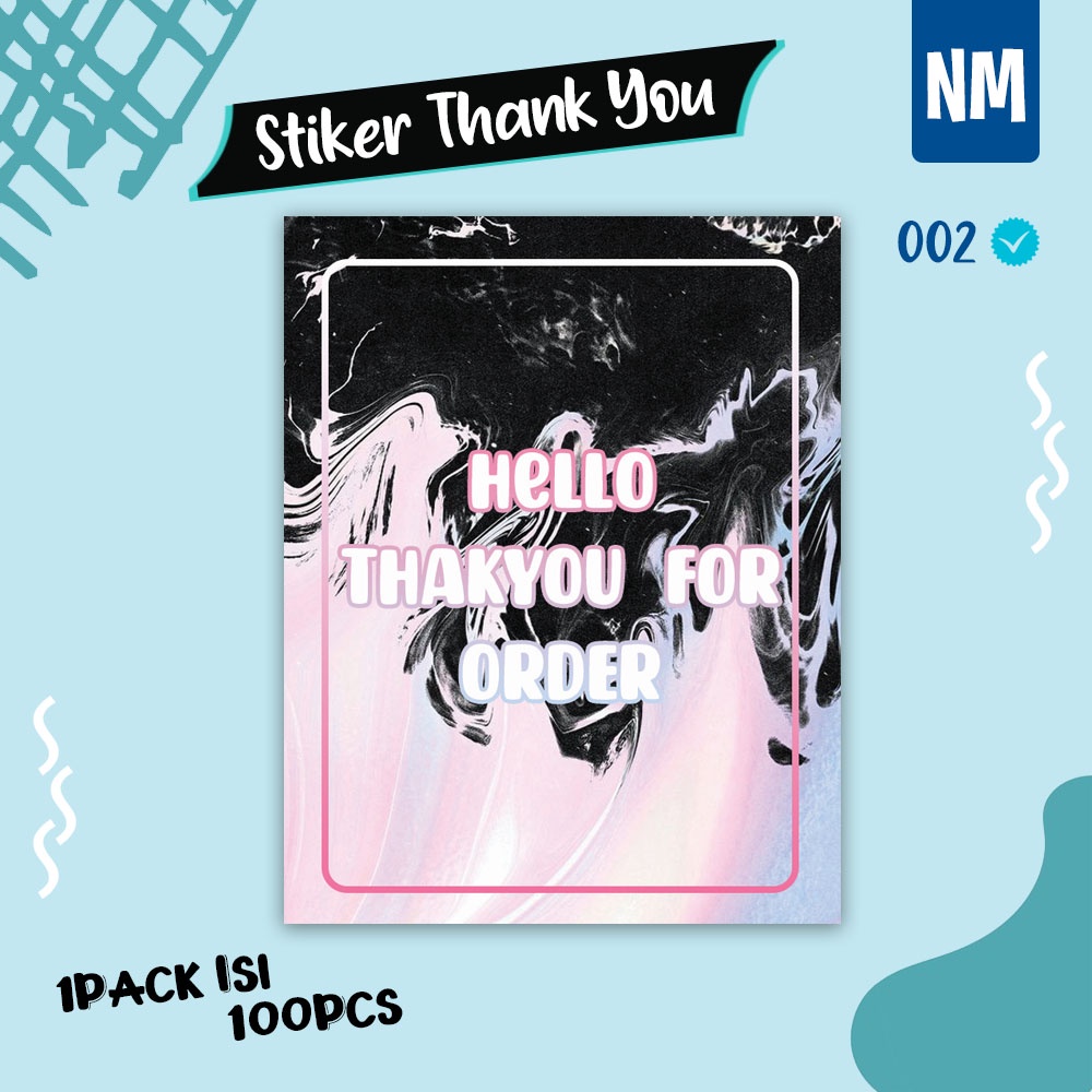 Sticker Thank you Stiker Segel Label Terimakasih Pengiriman Paket Olshop Thank You Card Murah