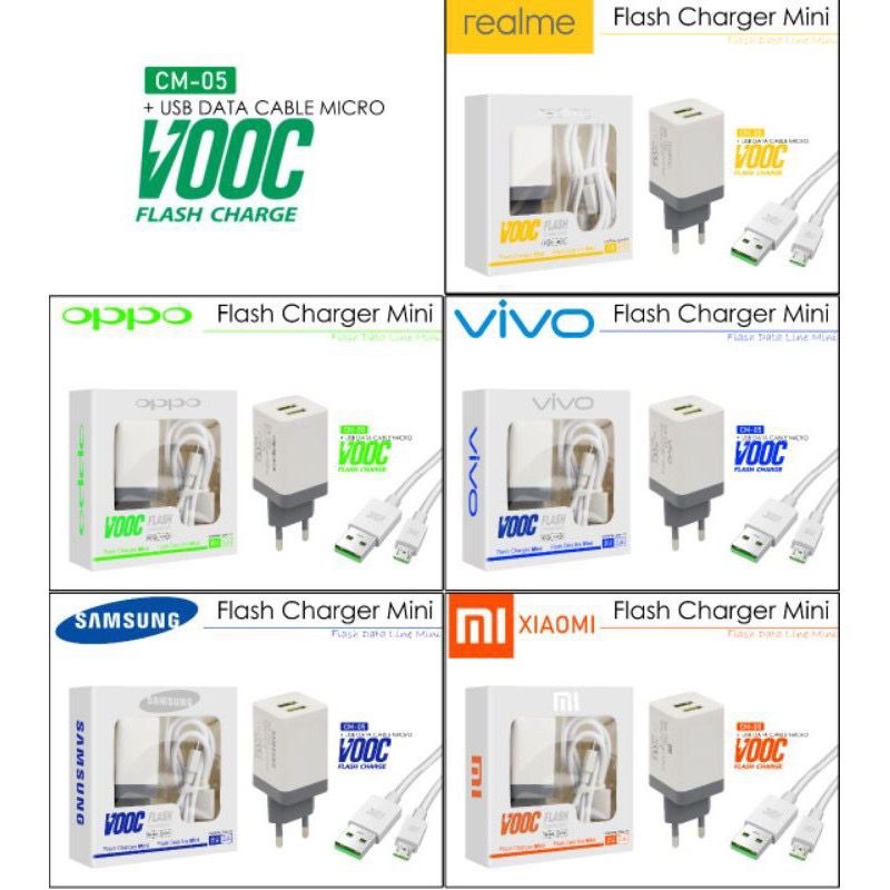 CHARGER VOOC MINI MICRO USB BRANDED 2 USB OUTPUT PREMIUM