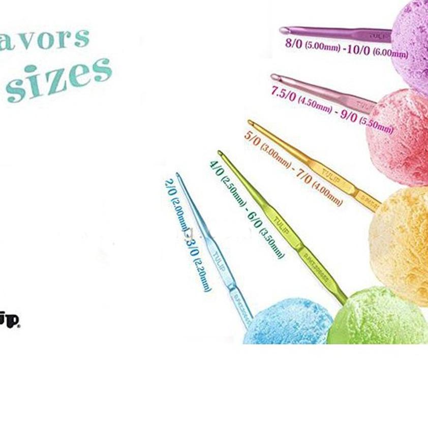 ❇ Hakpen (Alat/Jarum Rajut) Tulip Sorbet / Double Pointed Crochet Hooks Alumunium ♛