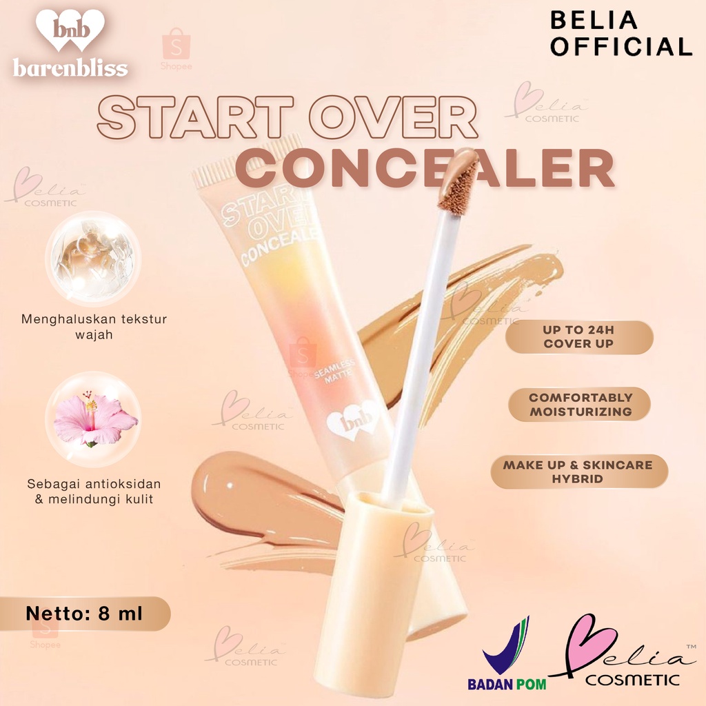 ❤ BELIA ❤ BNB barenbliss Korean Bloomatte Start-Over Concealer「Full Converage | Tahan Lama 24 Jam」