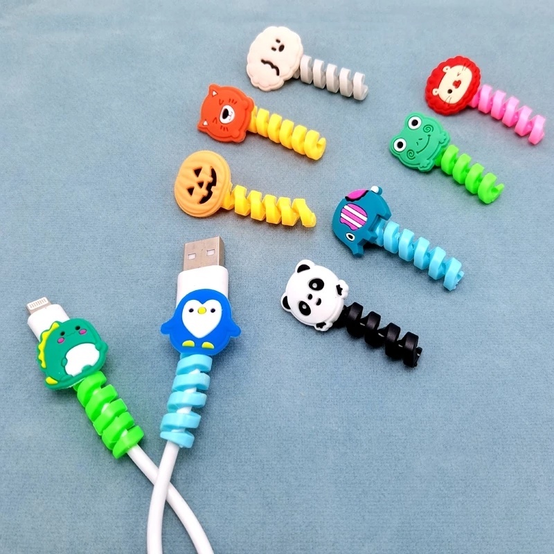 Silica Gel Cartoon Animal Modeling Cable Strap Ties / Wire Winder Clip / Reusable Fastening Cable Cords Organizer