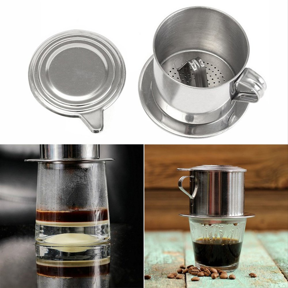 Alat kopishop Gelas filter saringan kopi vietnam drip kopi susu Vietnam drip 7Q Long Cam Coffee Kopi 1 Cup Filter Saringan LC Stainless Alat Penyaring Saring