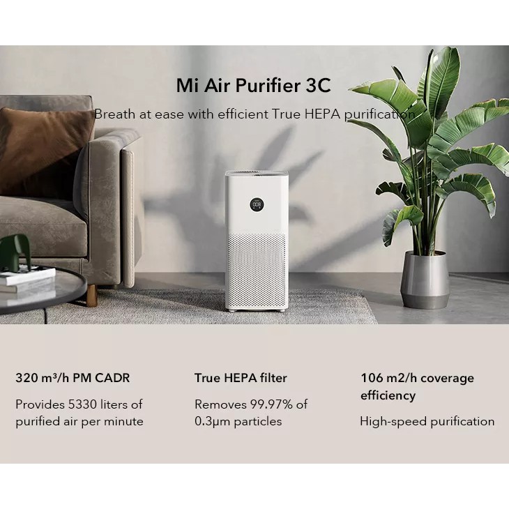 Mi Air Purifier 4 LITE / 3C / 3H HEPA Filter LED Display Global Version