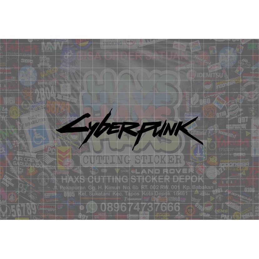 Cutting Sticker cyberpunk Ukuran 12 Cm Untuk Motor Mobil