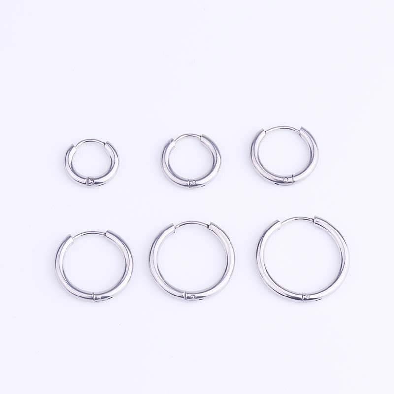 1pc Anting Tindik Hidung / Bibir / Telinga / Tulang Rawan Telinga Bahan Surgical Steel Ukuran 8-20mm