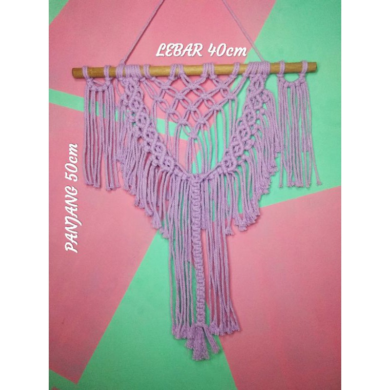 Macrame/Hiasan Dinding/Lilac/Warna Lilac