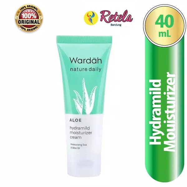 Wardah Aloe Hydramild Moisturizer Cream 40Ml / Pelembab Wajah Untuk Kulit Normal Cenderung Kering