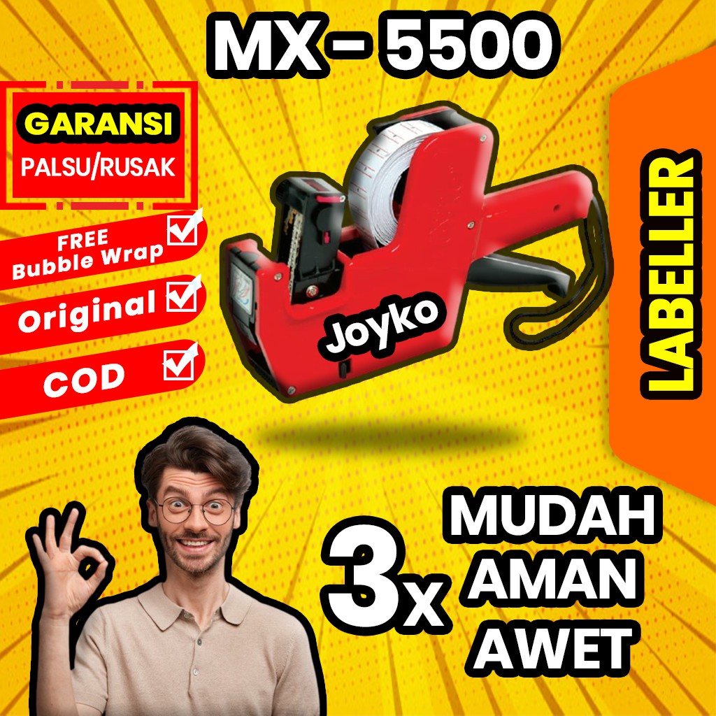 

Alat Mesin Label Harga Price Labeller Joyko MX-5500 1 Baris 8 Digit Mesin Label Harga expired COD