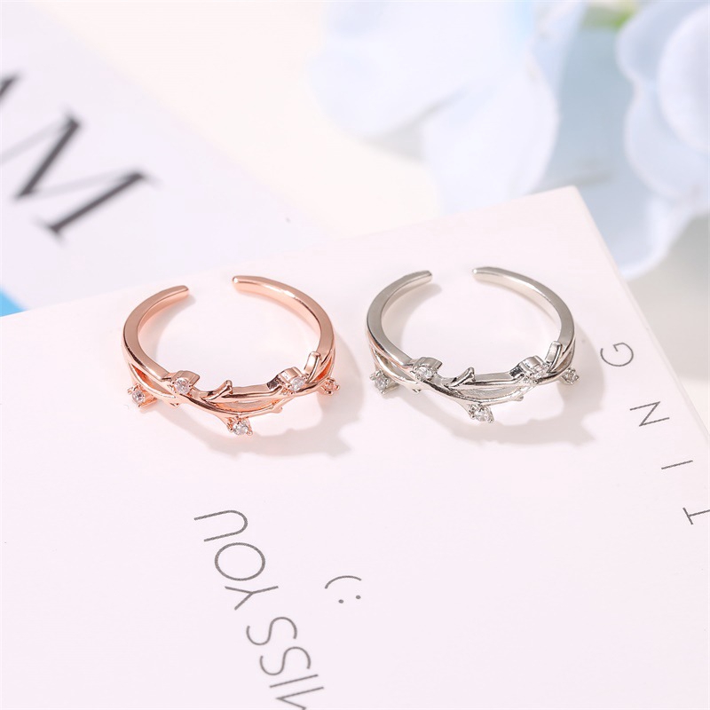 Cincin Berlian Cincin Terbuka Cincin Disesuaikan Cincin Aksesoris Fashion Wanita