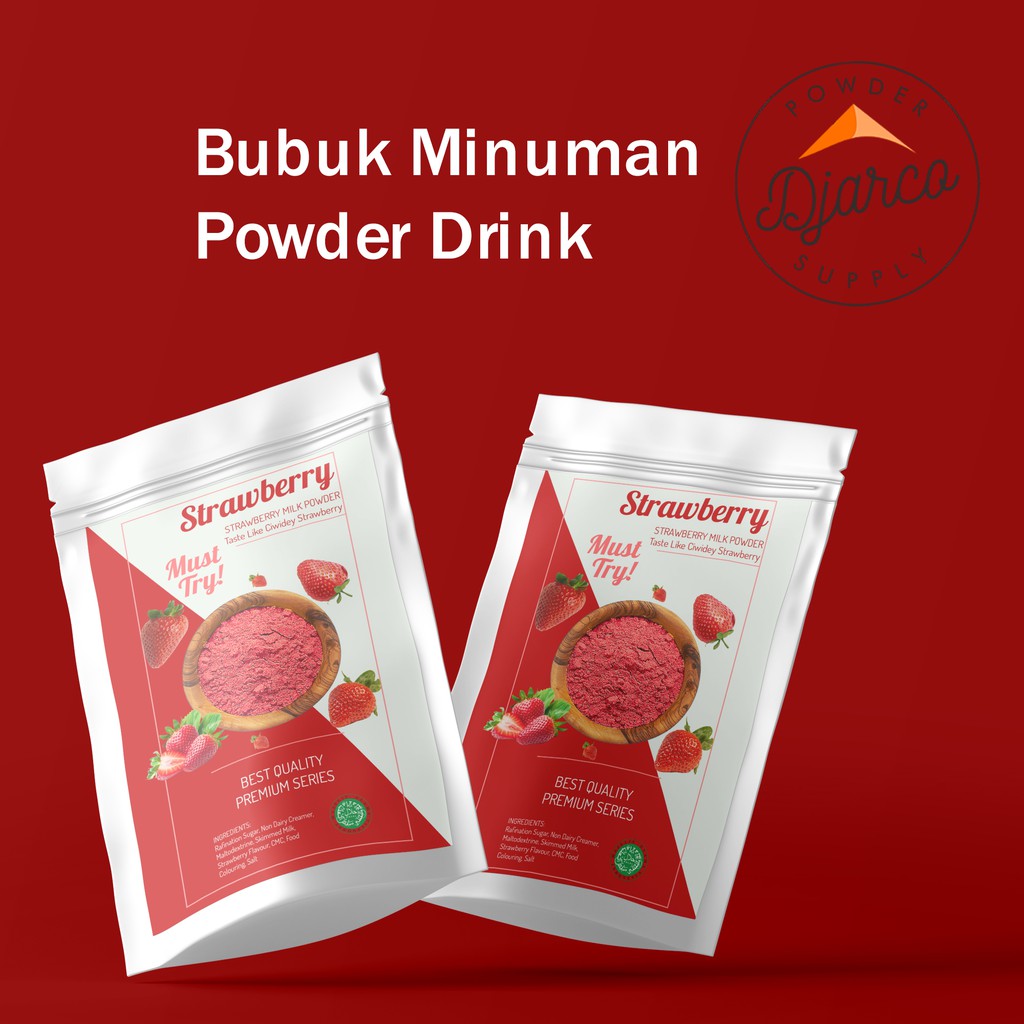 

1000 GRAM/1 KG PREMIUM STRAWBERRY POWDER DRINK - SERBUK BUBUK MINUMAN SUSU STRAWBERRY BISA GROSIR