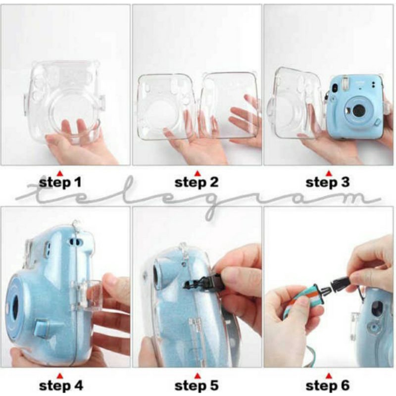 Hardcase Transparan Kamera instax GLITTER/Tas/ camera Mini Polaroid