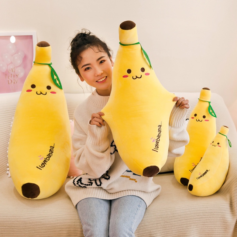 Mainan Boneka Pisang Panjang 70cm Bahan Plush Lembut Untuk Hadiah Anak Perempuan