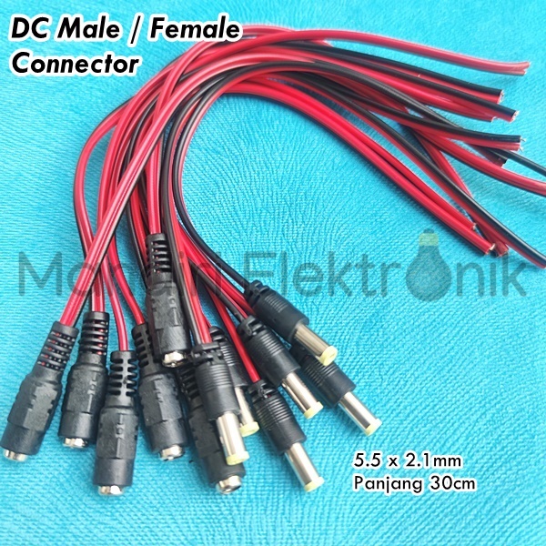 Kabel DC Male / Kabel DC Female Tembaga Kuningan Konektor Jack DC