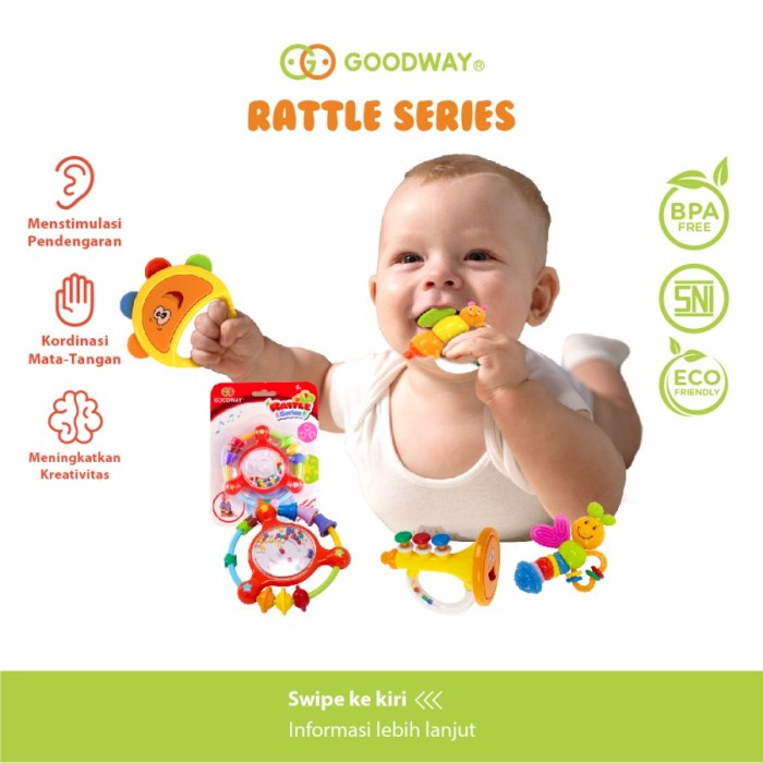 GOODWAY Baby Rattle Toys Mainan Bayi Edukatif Sensory Toys