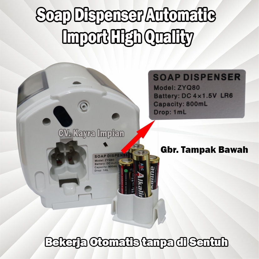 Dispenser Sabun Otomatis 800ml Import / Automatic Handsoap Dispenser