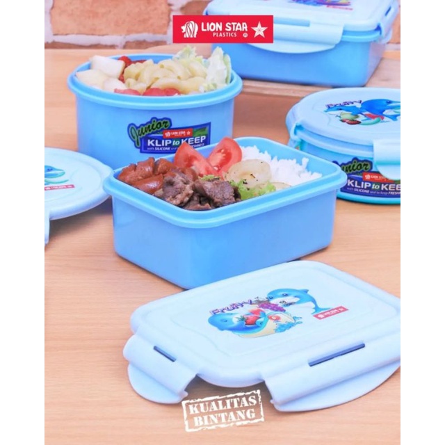 Kotak Bekal Makanan Anak Lunch Box Klip To Keep 500 ml 750 ml Lion Star 3201 3202 1101