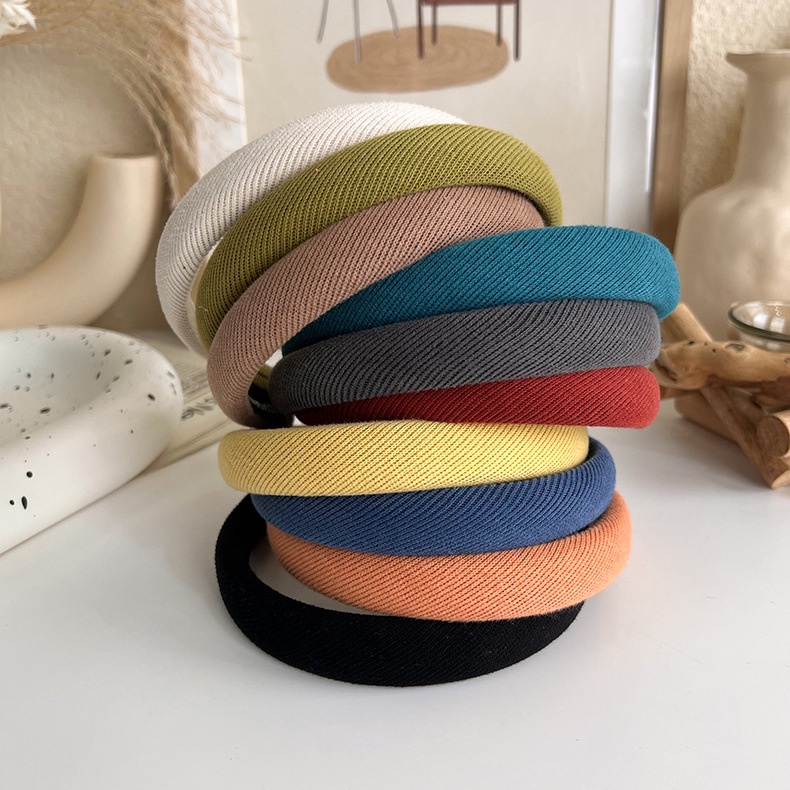 BANDO KAIN WARNA POLOS LEMBUT SOLID PADDED HEADBAND CLOUD BANDANA KOREA RAMBUT HAIR BAND TERANG SOFT KOREAN