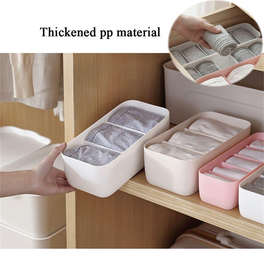 Solighter Drawer Organizers Plastic Simple Desktop Drawer Underwear Organizer Kotak Penyimpanan Plastik