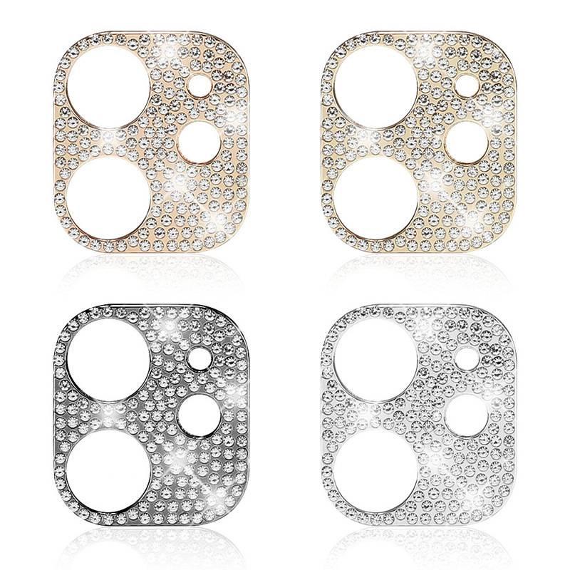 Case Pelindung Lensa Kamera Aksen Glitter Berlian Imitasi 3d Untuk Iphone 11 12 13 Pro Max Mini