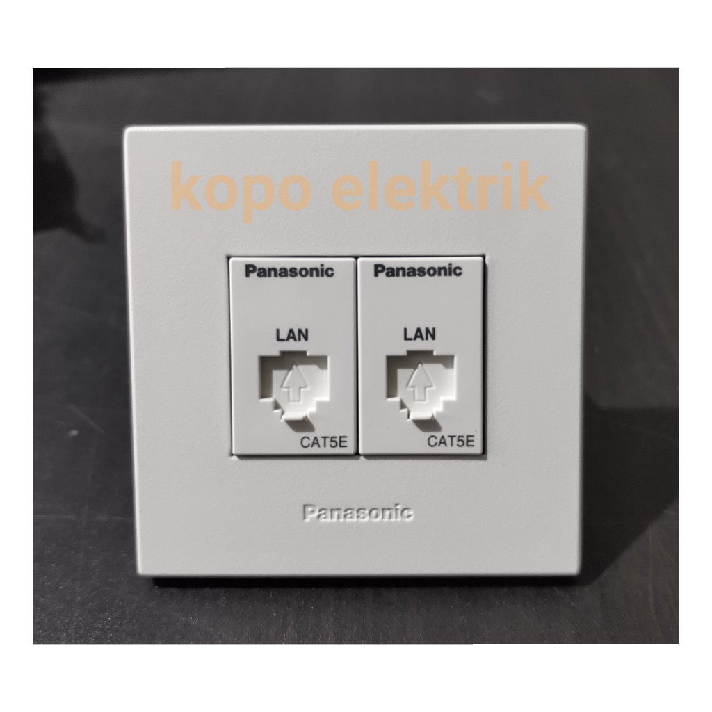Panasonic Double Outlet Data LAN CAT5E Style White Tanam Minimalis