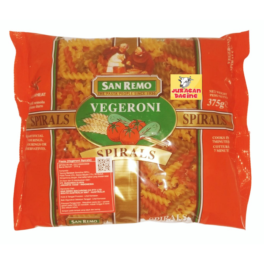 

Pasta San Remo Spirals Vegeroni