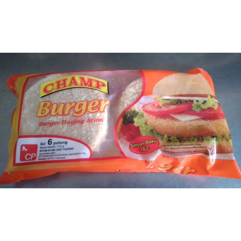 

Champ Crispy Burger daging ayam isi 6 pcs