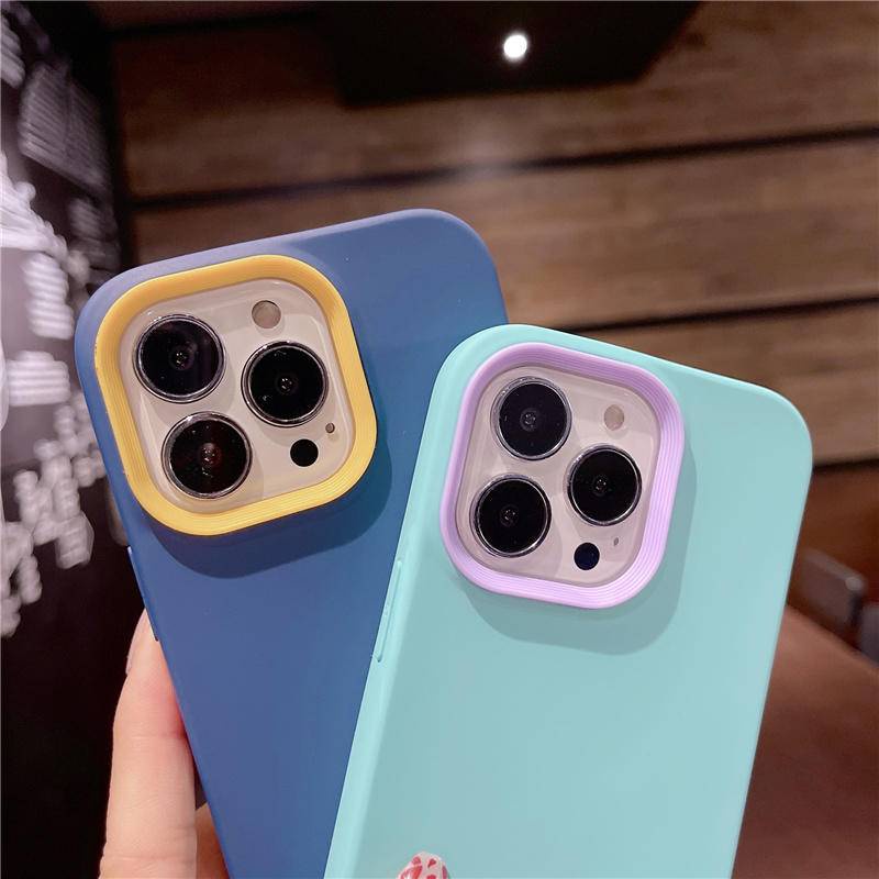 For iPhone 11 12 13 Pro Max 3 in 1 Silicone Phone Case For iPhone11 iPhone12 iPhone13 Soft Shockproof Bumpepr Back Cover