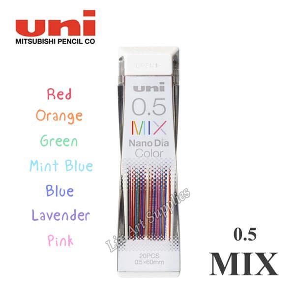 

Murah Uni Nano Dia Pencil Lead 0.5 mm - Mix Color / Isi Pensil Mekanik 0.5 Promo