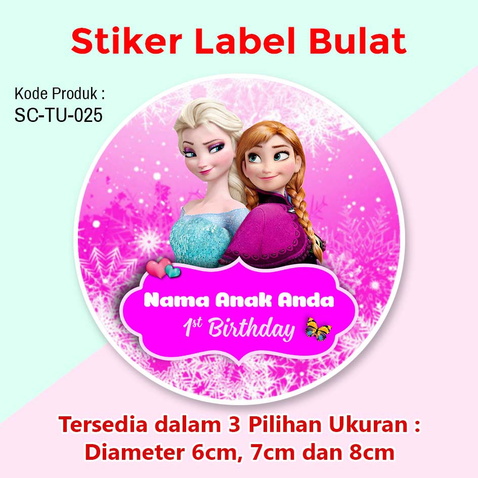 Stiker Label Ulang Tahun Anak Tumpeng Mini Kotak Nasi Snack Edisi Frozen Shopee Indonesia