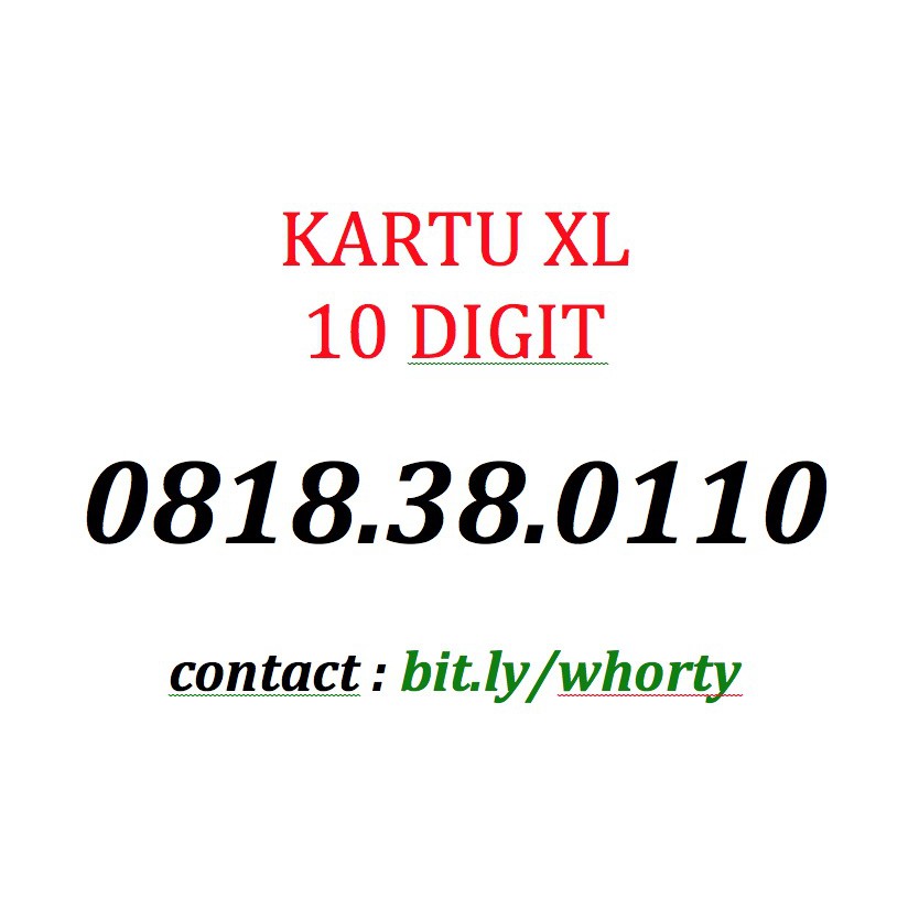 Jual Kartu XL Pra Bayar No Cantik 10 Digit 0818380110