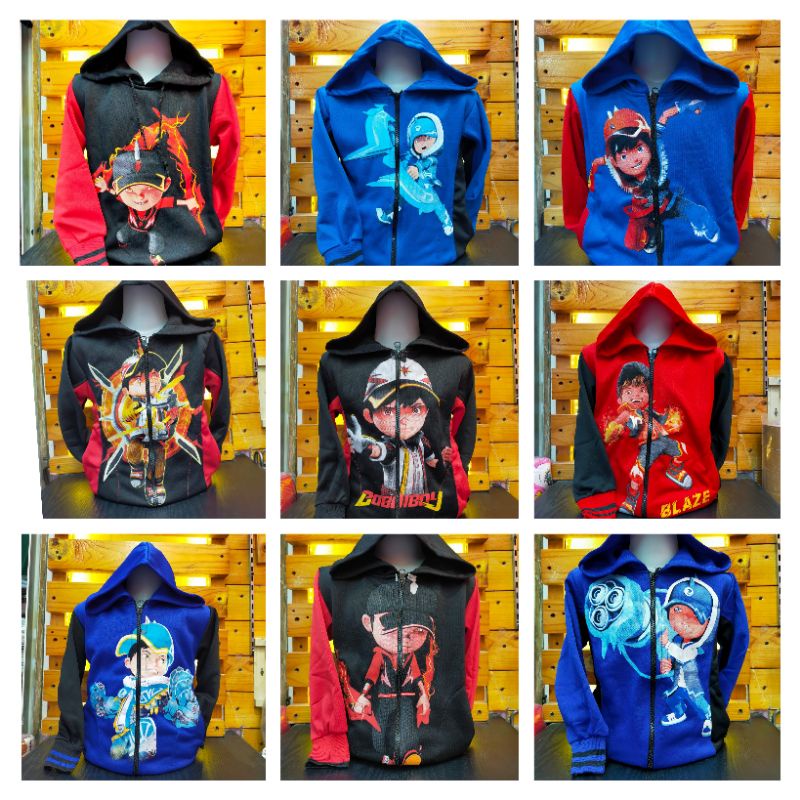 Model Terbaru/Jaket Anak Laki Laki Boboiboy Bahan Fleece/Kids Jacket/Jaket BoBoiBoy Ice Canon Blue/J